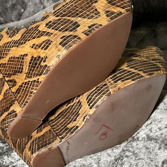 Jeffrey Campbell Audrey-Two Wedge Heels 9 Leather- Animal Print platform party - Picture 10 of 15